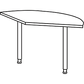 Schäfer Shop Select Table d'extension PLANOVA ERGOSTYLE 135°, gris clair 
